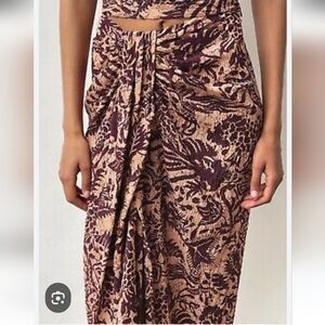 ZARA Purple and Tan Swim Cover-Up Sarongs Beach Swim Skirt Size XS